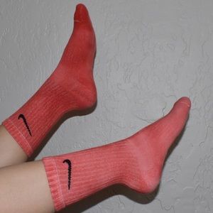 Dark coral dyed Nike socks!